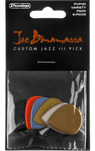 Kit 6 Palhetas Dunlop Joe Bonamassa Signatur Jazz Ill Pvp121