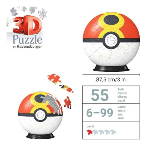 Ravensburger 3d Puzzle 11628 - Puzzle-ball Pokémon Pokéballs