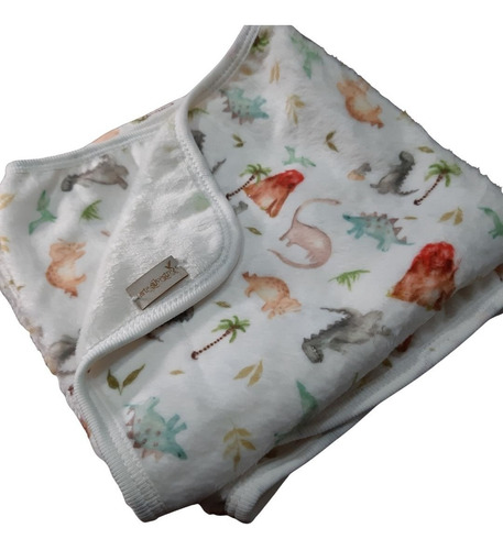 Imagen 4 de 4 de Manta Para Bebe De Plush Reversible 70 X 75 Cm Dinosaurios