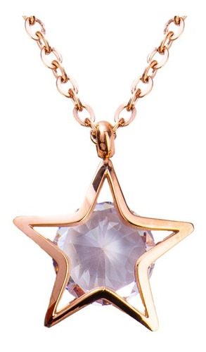 Juego Joyería Mujer Collar Aretes Zirconia Estrellas Luckyly