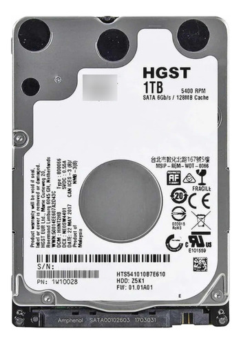 Disco Duro Portátil Hgst 1tb 5400 Rpm Sata 6gb/s / 128mb