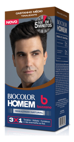 Tonalizante Capilar Catanho Médio Biocolor Homem Bozzano