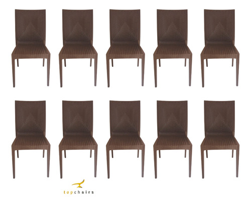 Cadeira Rattan Kit Com 10