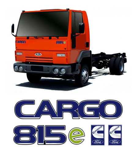 Kit Adesivos Emblemas Compativel Ford Cargo 815e Letreiros Cor Padrão