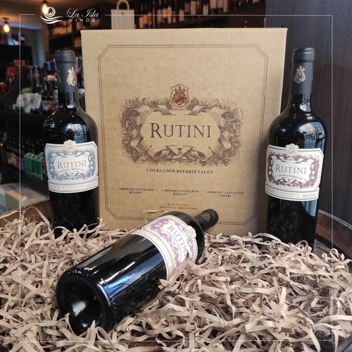 Imagen 2 de 10 de Vino Rutini Coleccion X 3 Para Regalar - Estuche Regalos