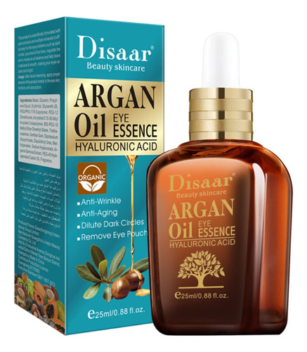 Serúm Facial De Argan Con Ácido Hialurónico De 25 Ml (ojos)