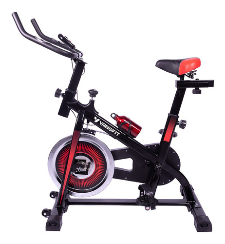 Bicicleta Ergométrica Spinning Mecânica Roda Inércia Yangfit Cor Preto