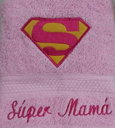 Toalla Bordada Personalizada Super Mama Super Abuela