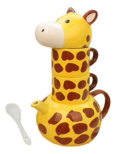Conjunto De Bule De Cerâmica Girafa Fofo, Chaleira De Chá,