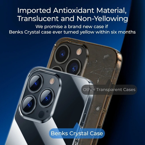 Imagen 6 de 7 de Benks Clear Case Magnético @ iPhone 13 Pro 6.1 Magsafe