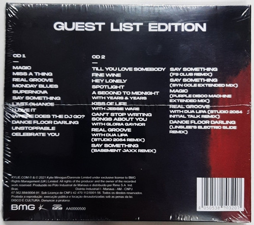Cd Duplo Lacrado Kylie Minogue Disco Guest List Edition 2021