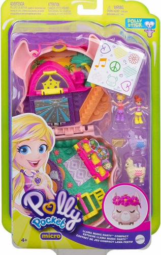 Polly Pocket Set Estuche Llama Music Party Mattel