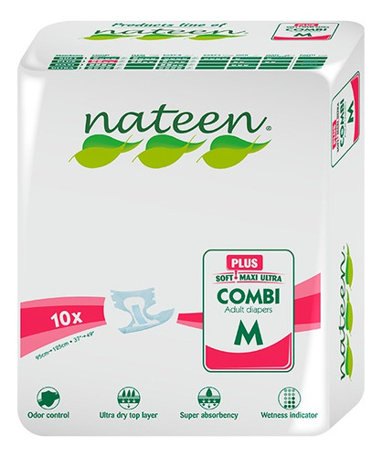 Pañal Nateen Combi Super Plus  (premium ) Adulto Talla M
