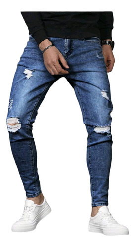 Jeans Juvenil Slim Fit, Rotos 