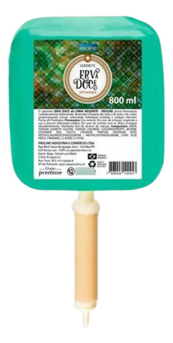 12 Refil Sabonete Liquido Erva Doce 800ml - Premisse