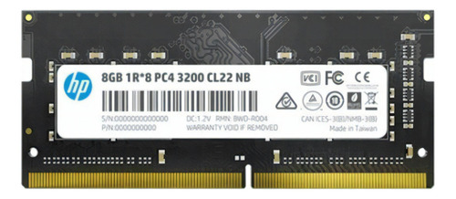 Memoria Ram Hp Para Portátil S1 Ddr4 3200 Mhz So-dimm 8gb