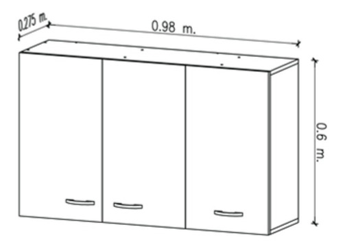 Imagen 3 de 9 de Mueble Alacena Blanca 100 Amube Trento Manijas 12/18