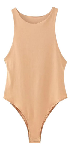Body Ajustado Con Cuello Halter, Sin Mangas Para Mujer