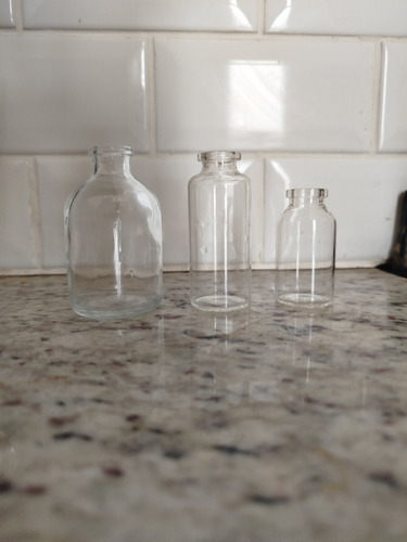 Botella De Vidrio Transparente Varias Medidas X 5 Unidades