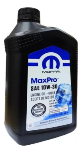 Aceite Maxpro Mopar Motor 10w30 10w-30 Cherokee 3.7 Kj Kk