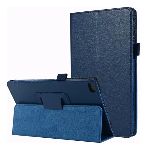 Estuche Tipo Agenda Para Lenovo E7 2018 Azul Oscuro