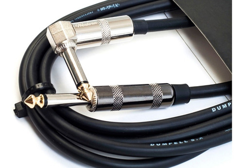 Imagen 4 de 4 de Cable Instrumento Guitarra Bajo Western 3mts Recto Angulado