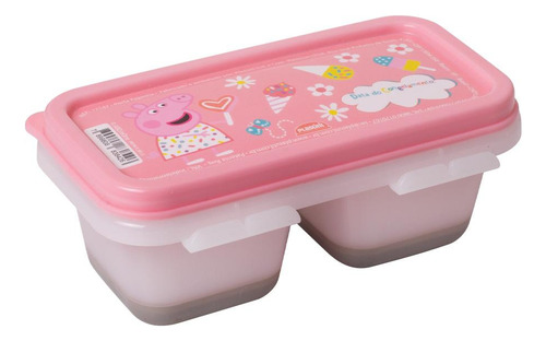 Pote Porta Papinha Peppa Pig 2 Divisórias Plasútil