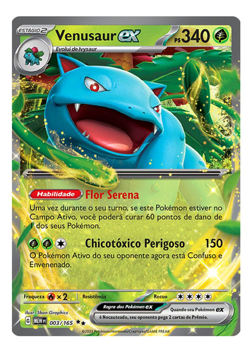 Carta Pokémon Venusaur Ex Coleção Especial 151