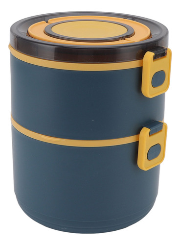 Almoço Térmico Azul Empilhável De 1600 Ml, 2 Níveis, Grau Al