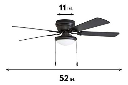 Ventilador De Techo West Hill Portage Bay Hugger 52 Negro Ma