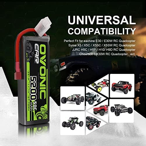 Ovonic Batería Lipo 5200mah 50c 11.1v 3s Rc Batería Con Y Rc
