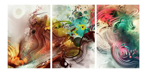 Imagem 2 de 9 de Quadro Abstrato Decorativo Colorido Mosaico Sala Hall Quarto