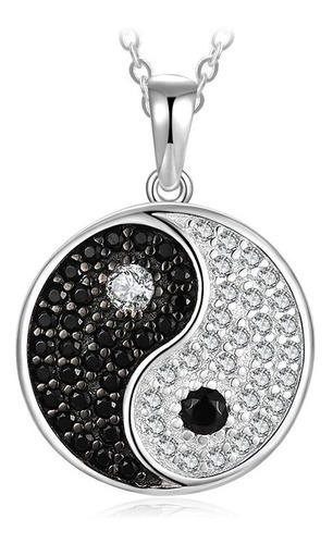 Collar Colgante Yin Yang Plata 925 Tai Chi Mujer Joya