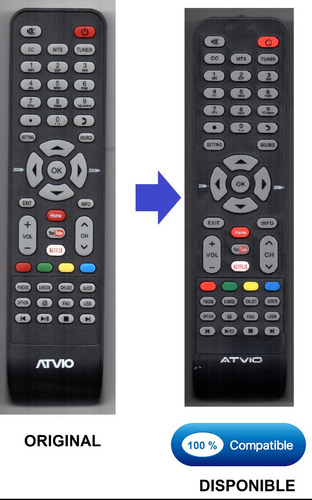 Control Remoto Smartv Atvio 43d1620 Smart 49d1620 Smart