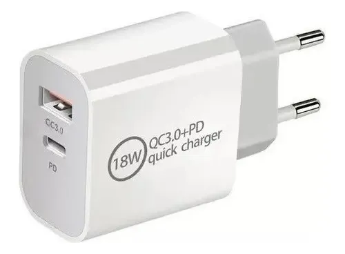 Cargador 18w Tipo C Y Usb 3.0 Carga Rapida Adaptador Carga | Cuotas sin ...