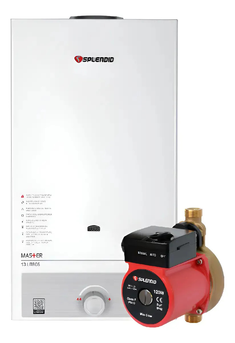 Calefont Gas Natural 13l T. Natural + Bomba Presurizadora Blanco Gn