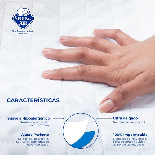 Colchón Matrimonial Spring Air Kunis + Protector Sp