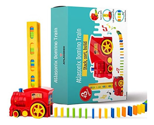 Domino Train Set - 80 Piezas De Dominó Para Niños, Máquina D