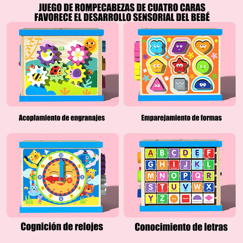 Cubo Educacional De Atividades 8 Em 1 De Montesorri Com Labi