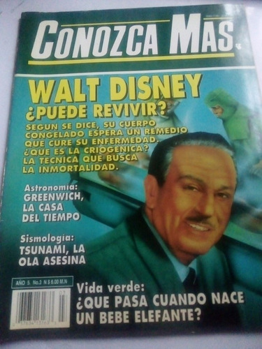 Imagen 1 de 4 de Revista Conozca Más Año 5 No. 3 Walt Disney Puede Revivir