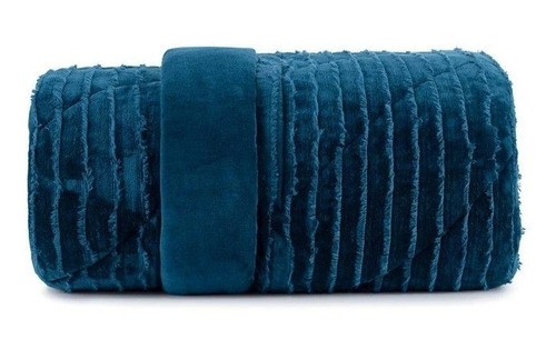 Edredom Casal Altenburg Blend Luxo Plush Boho Azul