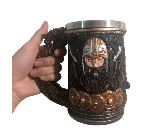 Taza Tarro Gótico Medieval Figura Barco Vikingo