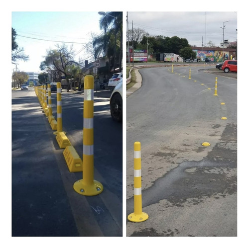 Poste Vial Delimitador Reflectivo 75cm Amarillo - Flexible