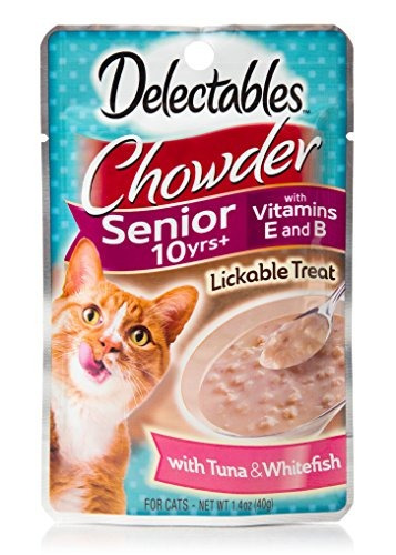 Hartz Delectables Lickable Cat Treat Chowder Paquete De 12