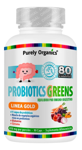 Purely organics - Probiotics Greens | Equilibrio Pro Inmuno-digestivo Sabor Sin sabor