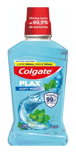 Colgate Plax Soft Mint Enjuague Bucal 500ml