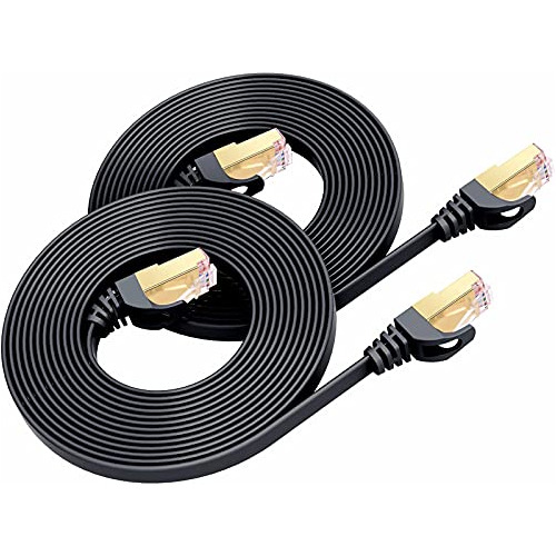 Cat7 Cable Ethernet 3 Foot 3-pack Negro, Cuerda La Red De Or