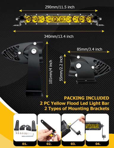 Barra De Luz Led De 11 Pulgadas Para Camión, Haz De 9038712