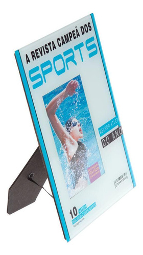 Porta Retrato Sports 10x15 Preto - Suporte V/h