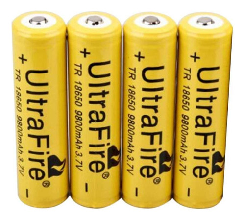 Batería De Litio Recargable 18650 Ultrafire 3.7v 9800mah X4